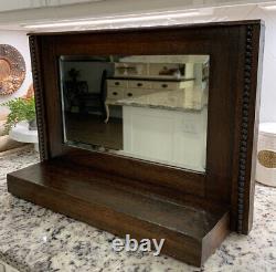 Antique Wood Wall Hanging Bathroom Kitchen Vanity Mirror Cupboard Shelf & Mirror