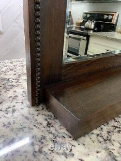 Antique Wood Wall Hanging Bathroom Kitchen Vanity Mirror Cupboard Shelf & Mirror