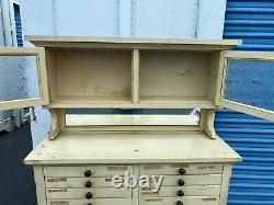 Antique Wood Weber Dental Cabinet 20 Drawers Project Piece 61 ht