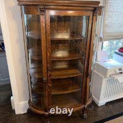 Antique Wood/glass China Cabinet/curio 65inches Tall X 36 Inches Wide 5 Shelves