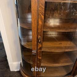 Antique Wood/glass China Cabinet/curio 65inches Tall X 36 Inches Wide 5 Shelves