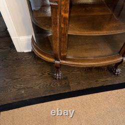 Antique Wood/glass China Cabinet/curio 65inches Tall X 36 Inches Wide 5 Shelves