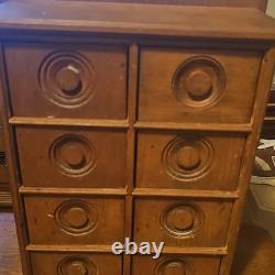 Antique Wooden 8 Drawer Spice Cabinet Box Cupboard Apothecary Chest 1800s