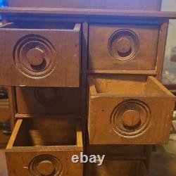 Antique Wooden 8 Drawer Spice Cabinet Box Cupboard Apothecary Chest 1800s