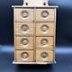 Antique Wooden 8 Drawer Spice Cabinet Box Cupboard Apothecary Chest Hang 17 3/4
