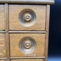 Antique Wooden 8 Drawer Spice Cabinet Box Cupboard Apothecary Chest Hang 17 3/4