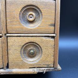 Antique Wooden 8 Drawer Spice Cabinet Box Cupboard Apothecary Chest Hang 17 3/4