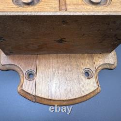 Antique Wooden 8 Drawer Spice Cabinet Box Cupboard Apothecary Chest Hang 17 3/4