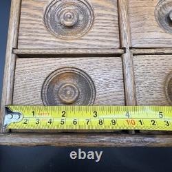 Antique Wooden 8 Drawer Spice Cabinet Box Cupboard Apothecary Chest Hang 17 3/4