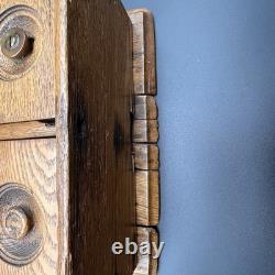 Antique Wooden 8 Drawer Spice Cabinet Box Cupboard Apothecary Chest Hang 17 3/4