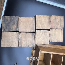 Antique Wooden 8 Drawer Spice Cabinet Box Cupboard Apothecary Chest Hang 17 3/4