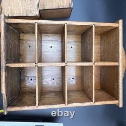 Antique Wooden 8 Drawer Spice Cabinet Box Cupboard Apothecary Chest Hang 17 3/4