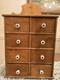 Antique Wooden Apothecary Spice Chest Cabinet 8 Drawers Primitive Farmhouse