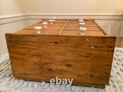 Antique Wooden Apothecary Spice Chest Cabinet 8 Drawers Primitive Farmhouse