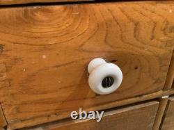 Antique Wooden Apothecary Spice Chest Cabinet 8 Drawers Primitive Farmhouse