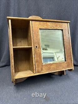 Antique Wooden Bathroom Cabinet Wall Cabinet Medicine Cabinet with Beveled mirror