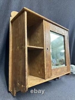 Antique Wooden Bathroom Cabinet Wall Cabinet Medicine Cabinet with Beveled mirror