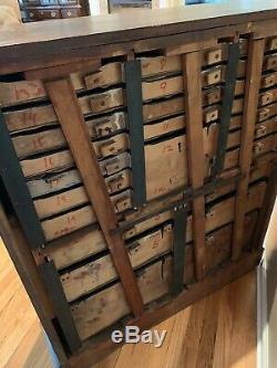 Antique Wooden Dental Storage Cabinet With Crystal Handles 44 D 11 D 40W
