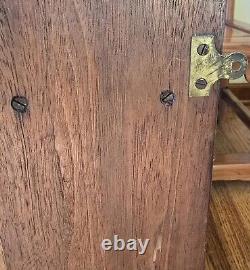 Antique Wooden Hanging Wall Cabinet With Carved Panels