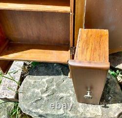 Antique Wooden Medicine Cabinet with Mirror Wall Mount 1930s