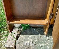 Antique Wooden Medicine Cabinet with Mirror Wall Mount 1930s