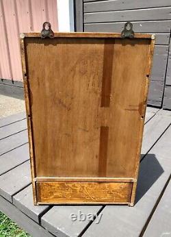 Antique Wooden Medicine Cabinet with Mirror Wall Mount 1930s