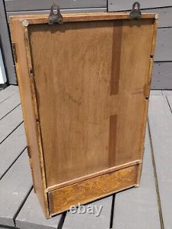 Antique Wooden Medicine Cabinet with Mirror Wall Mount 1930s