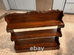 Antique Wooden Open Shelf 3 Tiers, 1 Drawer, Wall Hanging, Shelfs, 30 /30