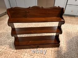 Antique Wooden Open Shelf 3 Tiers, 1 Drawer, Wall Hanging, Shelfs, 30 /30