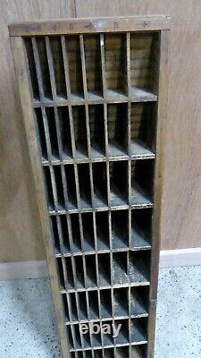 Antique Wooden Printers File Pigeon Hole Type Block Cabinet Hamilton Co Wisconsi