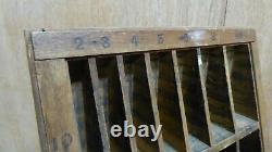 Antique Wooden Printers File Pigeon Hole Type Block Cabinet Hamilton Co Wisconsi