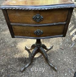 Antique Wooden Sewing Cabinet with Claw Feet