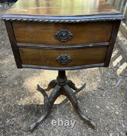 Antique Wooden Sewing Cabinet with Claw Feet
