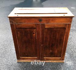 Antique Wooden Storage/File Cabinet withLift Top & Storage Nooks, Unique