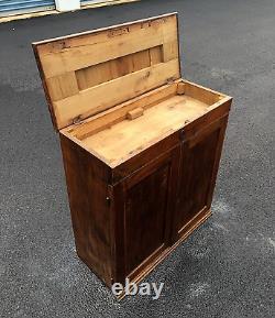 Antique Wooden Storage/File Cabinet withLift Top & Storage Nooks, Unique