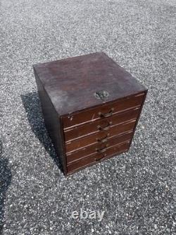 Antique Wooden Tabletop Cabinet Drawer Jewelry Collector Apothecary Victorian