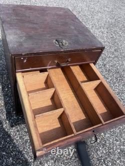 Antique Wooden Tabletop Cabinet Drawer Jewelry Collector Apothecary Victorian