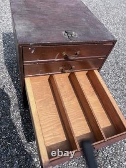 Antique Wooden Tabletop Cabinet Drawer Jewelry Collector Apothecary Victorian