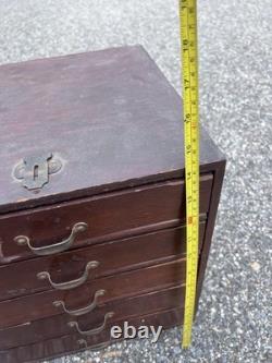 Antique Wooden Tabletop Cabinet Drawer Jewelry Collector Apothecary Victorian