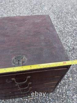 Antique Wooden Tabletop Cabinet Drawer Jewelry Collector Apothecary Victorian