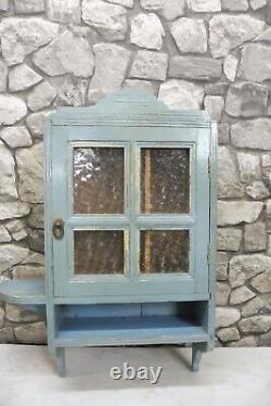 Antique Wooden Wall Cabinet Bathroom Cabinet Medicine Cabinet Shabby Chic Blue