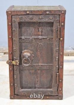 Antique Wooden Wall Hanging Storage Cabinet Box Original Old Hand Crafted
