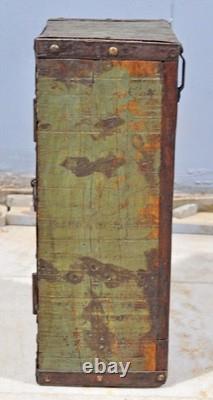 Antique Wooden Wall Hanging Storage Cabinet Box Original Old Hand Crafted