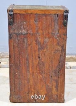Antique Wooden Wall Hanging Storage Cabinet Box Original Old Hand Crafted