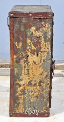 Antique Wooden Wall Hanging Storage Cabinet Box Original Old Hand Crafted