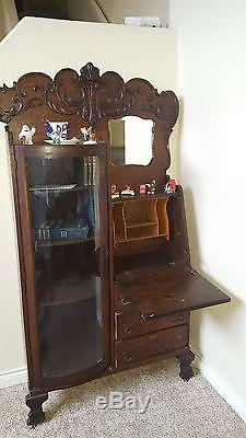 Antique Wooden Writer's desk / Curio Cabinet 1920's to 1930's Stunning Rare