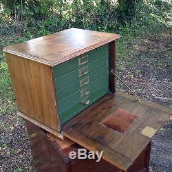 Antique Work Box Filing Cabinet Haberdashery Drawers