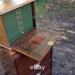 Antique Work Box Filing Cabinet Haberdashery Drawers