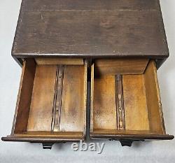 Antique Yawman And Erbe 2 Drawer Wood Card Catalog Index File Cabinet Oak