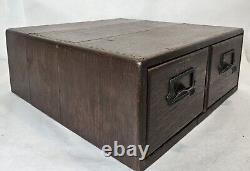 Antique Yawman And Erbe 2 Drawer Wood Card Catalog Index File Cabinet Oak